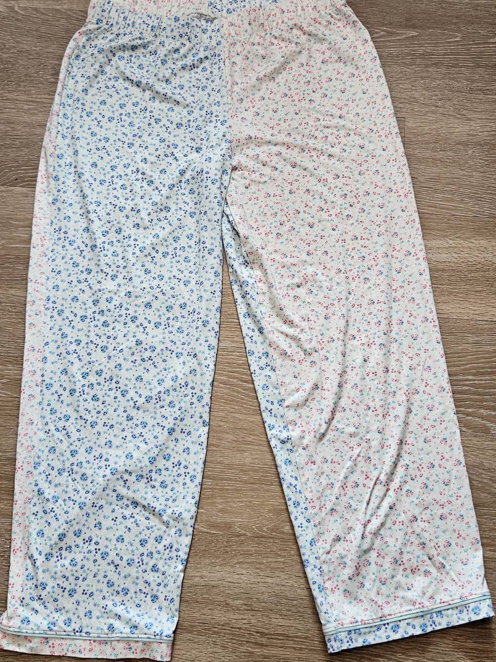 wonder nation Floral Split-Color Pajama Bottoms - Blue & Pink